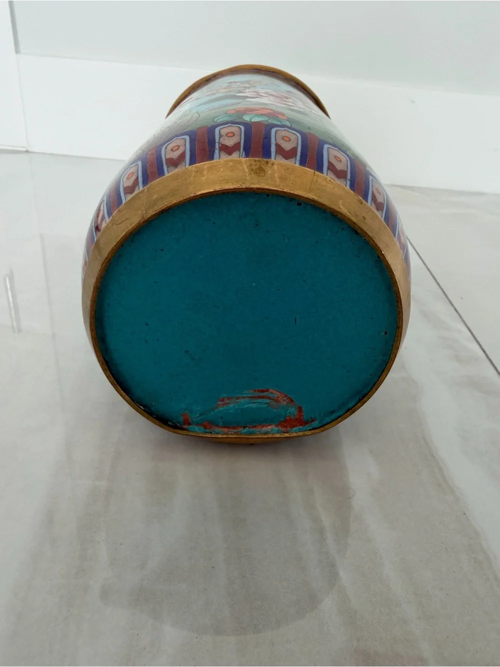 Vintage 1990’s Chinese Cloisonné Vase w/ Base Purchased in China PRICED TO SELL